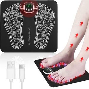 Phixnozar EMS Foldable Feet👣&Calves Massager PadMachine8Modes19Intensity Levels
